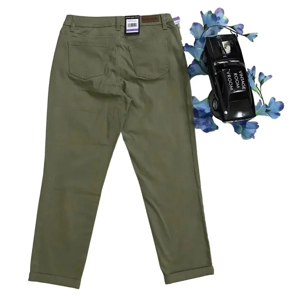 Calvin Klein NWT Olive Green Crop Jeans Women 4